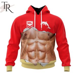 NRL Dolphins Special Men Ripped Design Hoodie