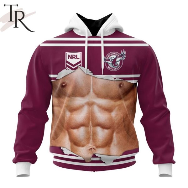 NRL Manly Warringah Sea Eagles Special Men Ripped Design Hoodie