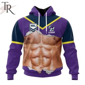 NRL Melbourne Storm Special Men Ripped Design Hoodie