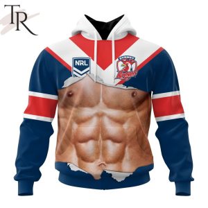 NRL Sydney Roosters Special Men Ripped Design Hoodie