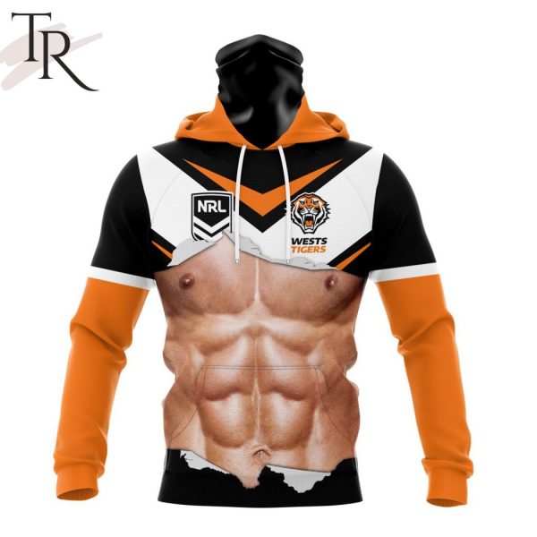 NRL Wests Tigers Special Men Ripped Design Hoodie