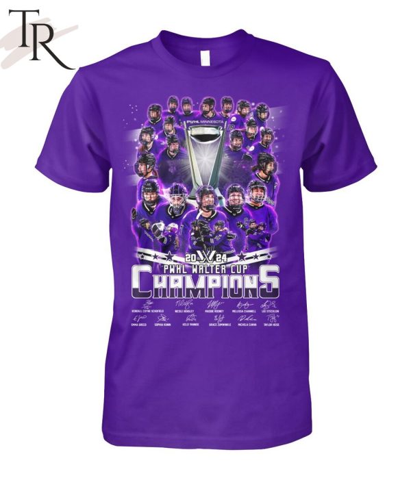 2024 PWHL Walter Cup Champions Minnesota Signature T-Shirt