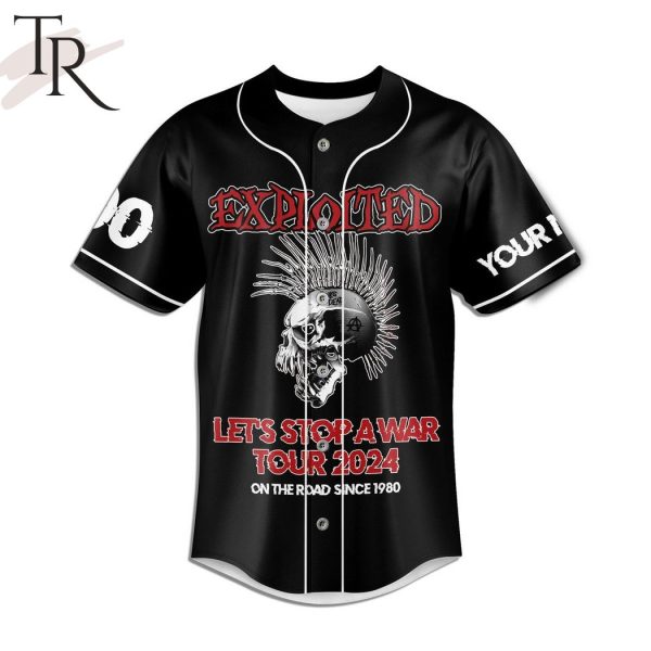 The Exploited Let’s Stop Awar Tour 2024 On The Road Since 1980 Custom Baseball Jersey
