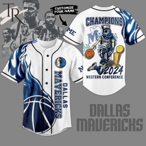 Dallas Mavericks Champions 2024 Western Conference Custom Baseball Jersey – White