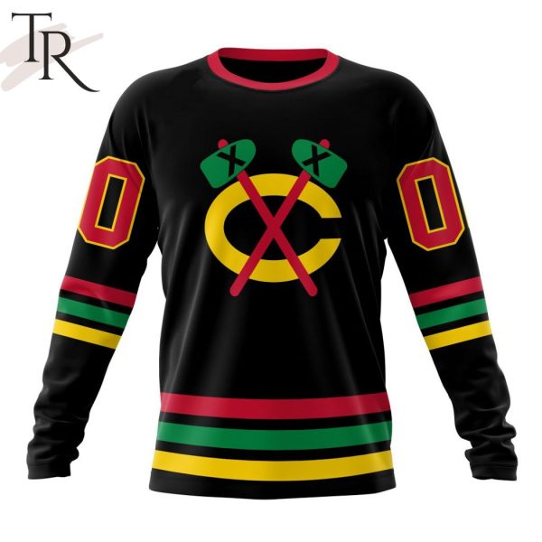 NHL Chicago Blackhawks Special Blackout Design Hoodie