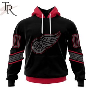 NHL Detroit Red Wings Special Blackout Design Hoodie