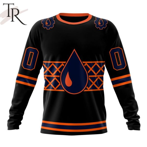 NHL Edmonton Oilers Special Blackout Design Hoodie