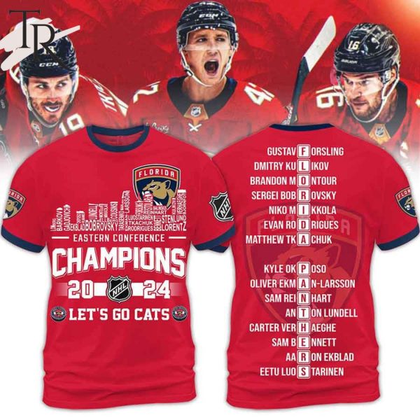 Eastern Conference Champions 2024 Florida Panthers Let’s Go Cats Hoodie – Red