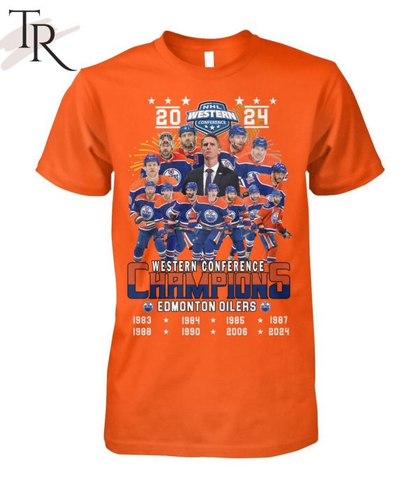 2024 Western Conference 8-Time Champions Edmonton Oilers T-Shirt