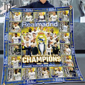 Real Madrid Football Club Champions 2023-2024 Thank You For The Memories Fleece Blanket