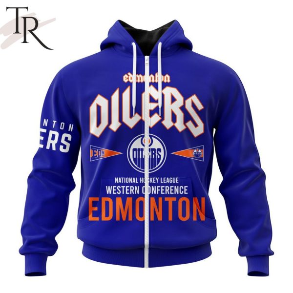 NHL Edmonton Oilers 2024 Royal Western Conference City Tour Hoodie
