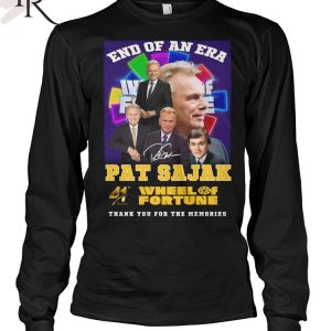 End Of An Era Pat Sajak 41st Anniversary Wheel Of Fortune Thank You For The Memories T-Shirt