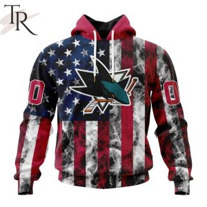 NHL San Jose Sharks Special Design For Independence Day The Fourth Of July Hoodie