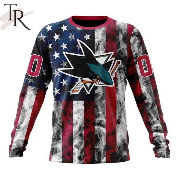 NHL San Jose Sharks Special Design For Independence Day The Fourth Of July Hoodie