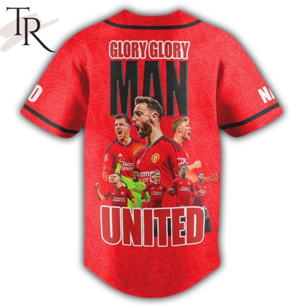 Glory Glory Manchester United Custom Baseball Jersey