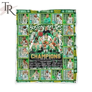 Boston Celtics 2024 Champions Thank You For The Memories Fleece Blanket