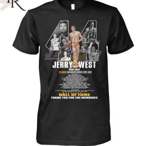 Jerry West 1938-2024 Basketball Hall Of Fame Thank You For The Memories T-Shirt