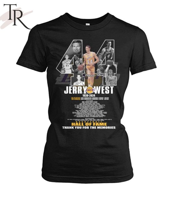 Jerry West 1938-2024 Basketball Hall Of Fame Thank You For The Memories T-Shirt