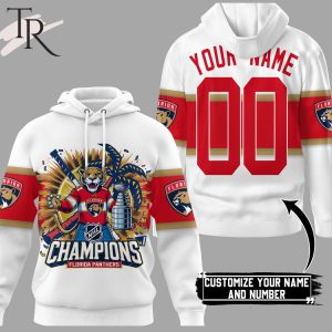 Personalized NHL Champions Florida Panthers Hoodie – White