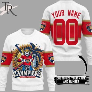 Personalized NHL Champions Florida Panthers Hoodie – White