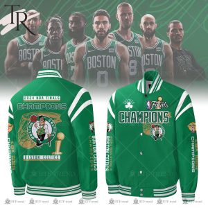 Boston Celtics 2024 NBA Finals Champions Baseball Jacket – Lucky Green