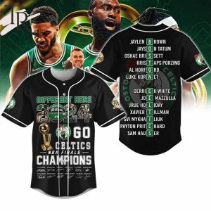 Different Here 2024 NBA Finals Champions Boston Celtics Baseball Jersey – Black
