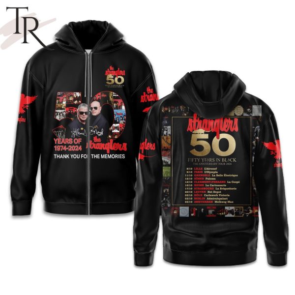 The Stranglers Fifty Years In Black The Anniversary Tour 2024Thank You For The Memories Hoodie