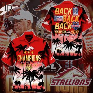 UFL Birmingham Stallions Back to Back to Back Champions 2024 Hawaiian Shirt