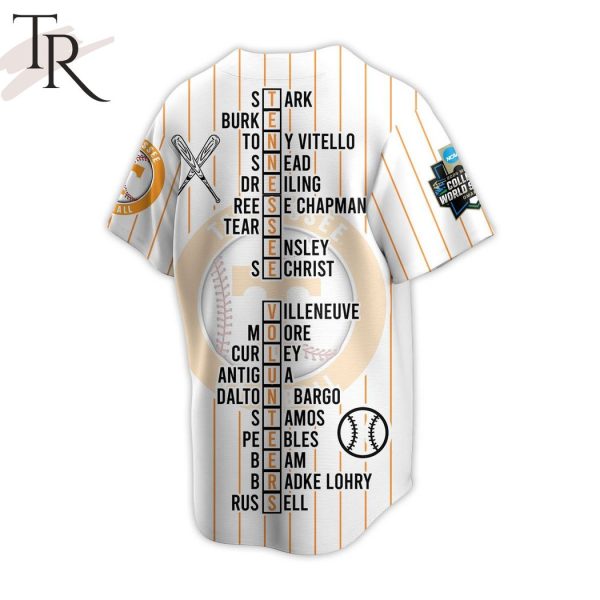 2024 College World Series Champions Tennessee Volunteers Baseball Jersey – White