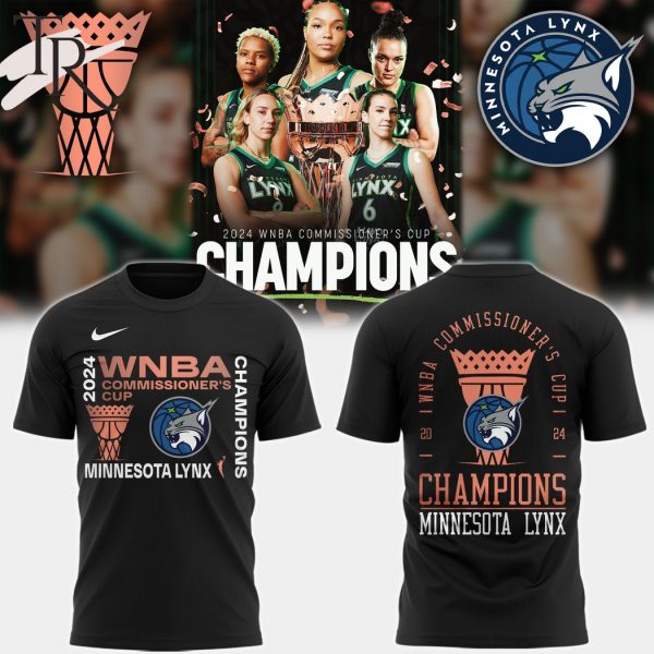 Minnesota Lynx 2024 WNBA Commissioner’s Cup Champions Hoodie – Black