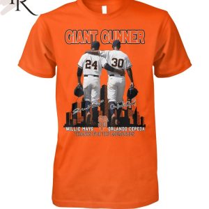 Giant Gunner Willie Mays And Orlando Cepeda Thanks For The Memories T-Shirt