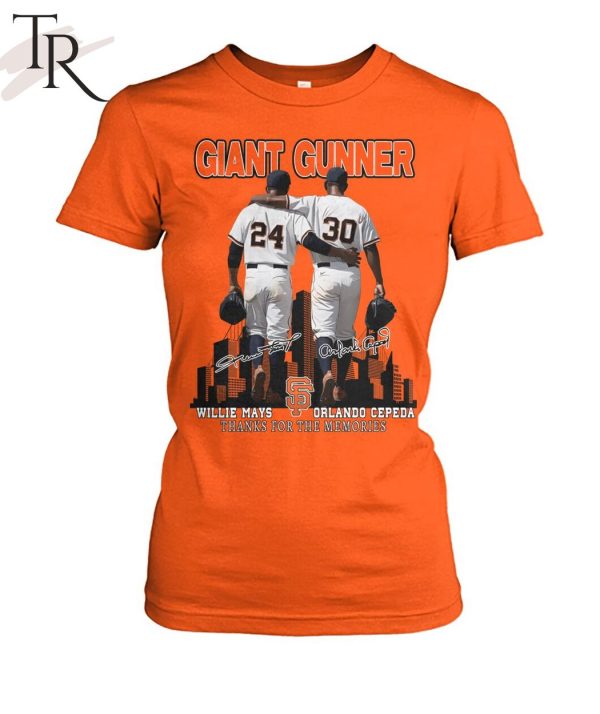 Giant Gunner Willie Mays And Orlando Cepeda Thanks For The Memories T-Shirt