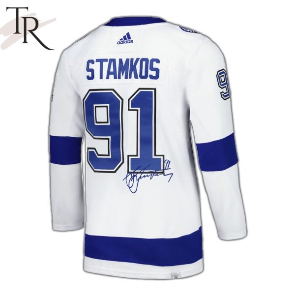 Tampa Bay Lightning Forever Steven Stamkos Signature Away Hockey Jersey