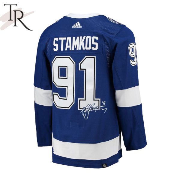 Tampa Bay Lightning Forever Steven Stamkos Signature Home Hockey Jersey