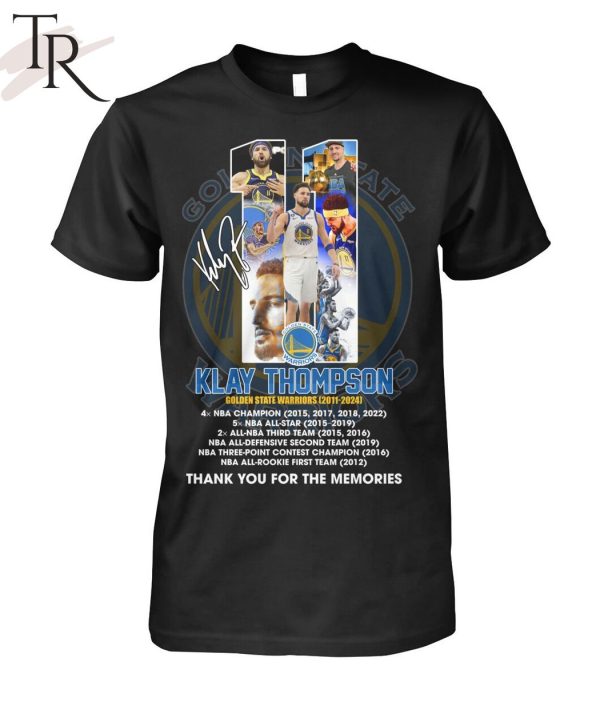 Golden State Warriors 11 Klay Thomson 2011-2024 Thank You For The Memories T-Shirt