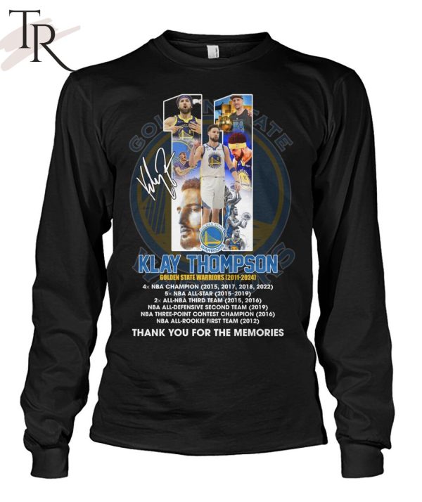 Golden State Warriors 11 Klay Thomson 2011-2024 Thank You For The Memories T-Shirt