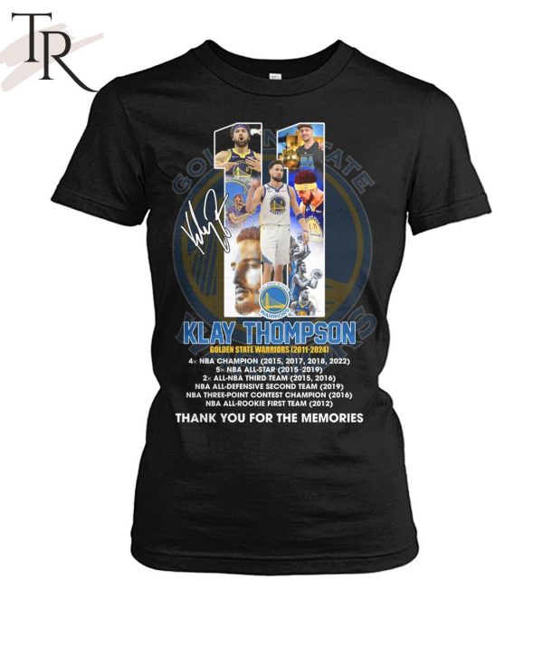 Golden State Warriors 11 Klay Thomson 2011-2024 Thank You For The Memories T-Shirt