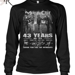 Motley Crue 43 Years 1981-2024 Thank You For The Memories T-Shirt