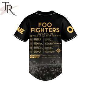 Foo Fighters Everything Or Nothing At All 2024 UK Tour Custom Baseball Jersey