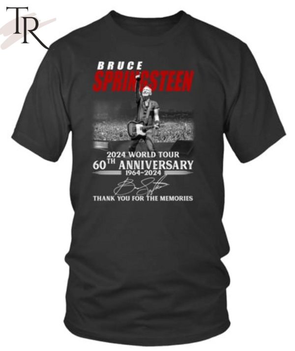 Bruce Springsteen 2024 World Tour 60th Anniversary 1964-2024 Thank You For The Memories T-Shirt