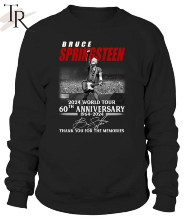 Bruce Springsteen 2024 World Tour 60th Anniversary 1964-2024 Thank You For The Memories T-Shirt