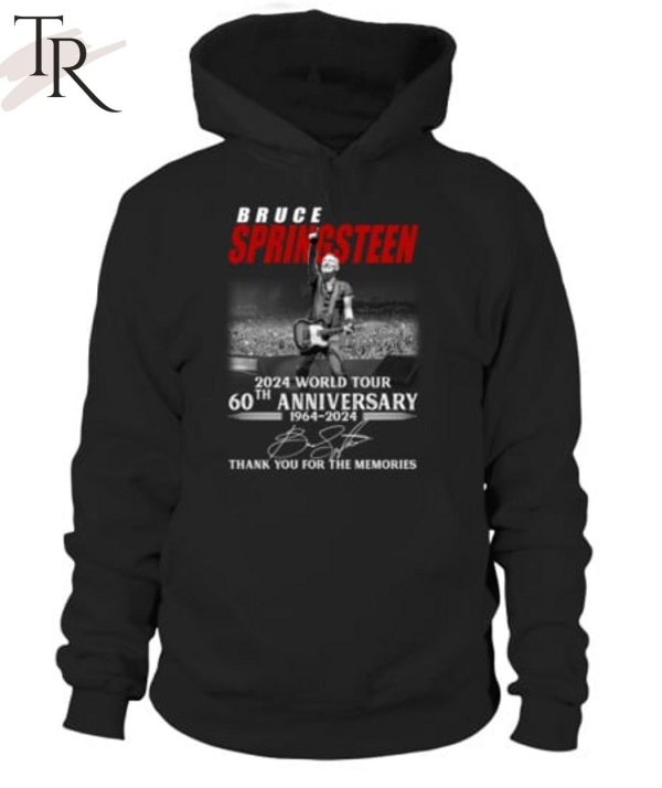 Bruce Springsteen 2024 World Tour 60th Anniversary 1964-2024 Thank You For The Memories T-Shirt