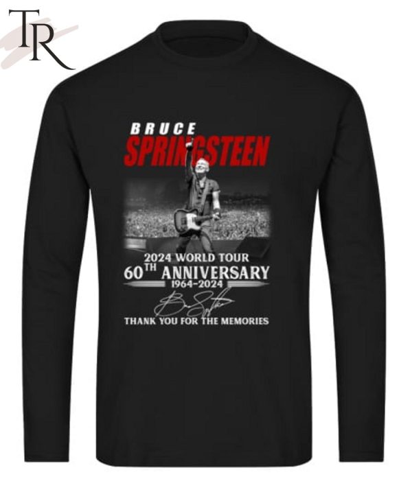 Bruce Springsteen 2024 World Tour 60th Anniversary 1964-2024 Thank You For The Memories T-Shirt