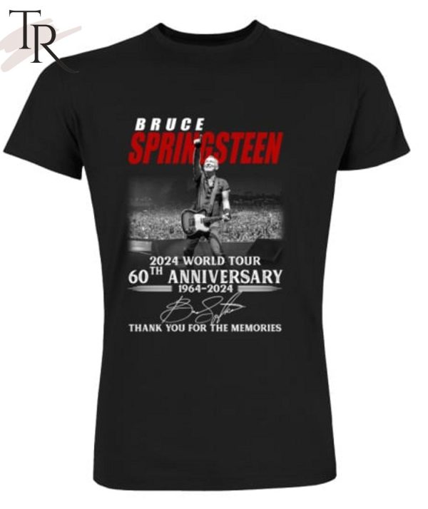 Bruce Springsteen 2024 World Tour 60th Anniversary 1964-2024 Thank You For The Memories T-Shirt