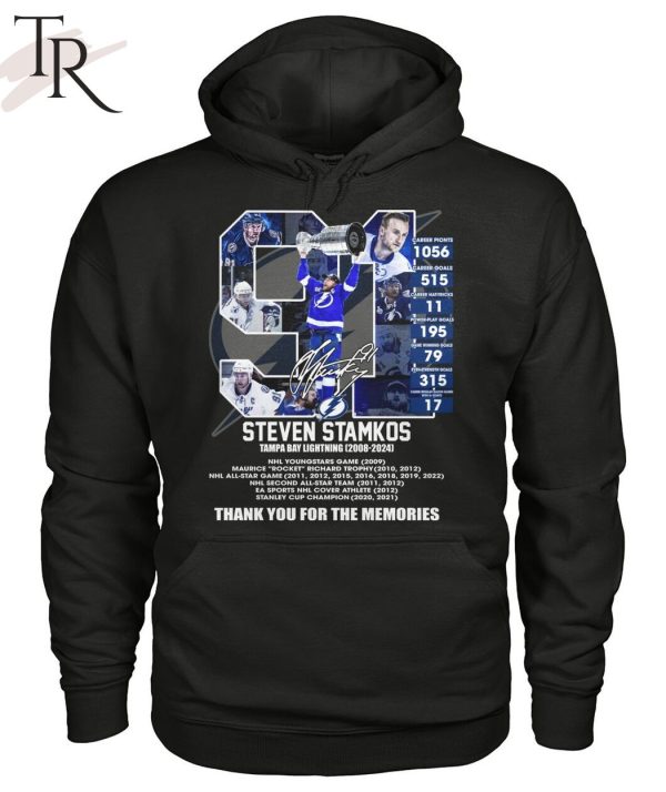 Steven Stamkos Tampa Bay Lightning 2008-2024 Thank You For The Memories T-Shirt