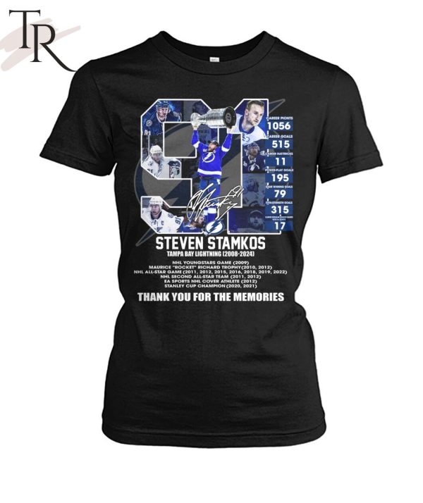 Steven Stamkos Tampa Bay Lightning 2008-2024 Thank You For The Memories T-Shirt