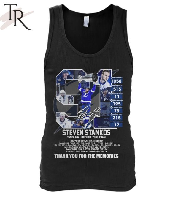 Steven Stamkos Tampa Bay Lightning 2008-2024 Thank You For The Memories T-Shirt