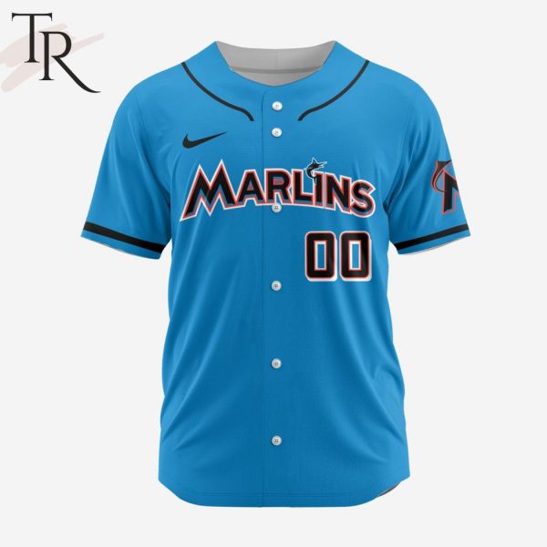 MLB Miami Marlins Personalized Reverse Retro Concept Design Baseball Jersey