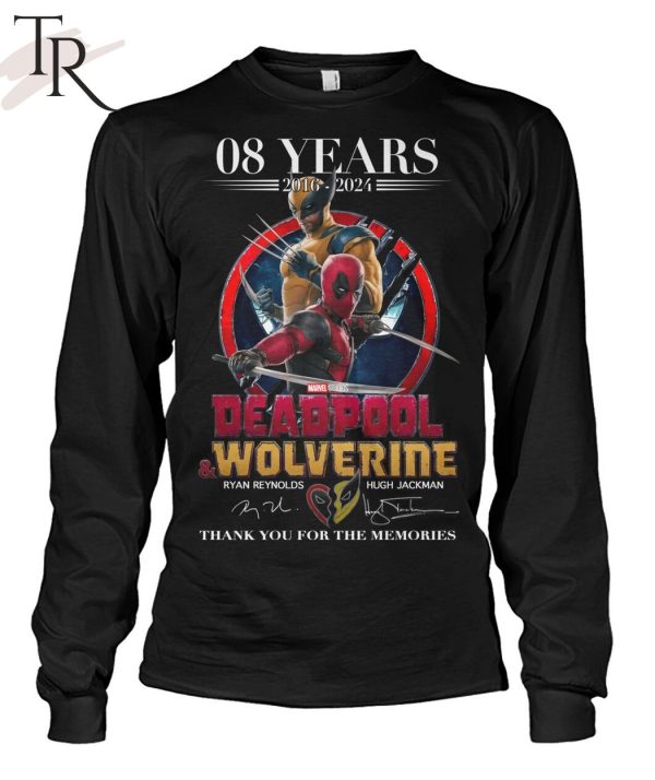 08 Years 2016-2024 Deadpool & Wolverine Thank You For The Memories T-Shirt