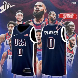 Custom Name And Number American Basketball Jersey 2024 – Red